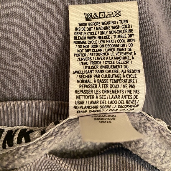 Pink oversized grey & white sweatshirt nice sz XS - Picture 11 of 12